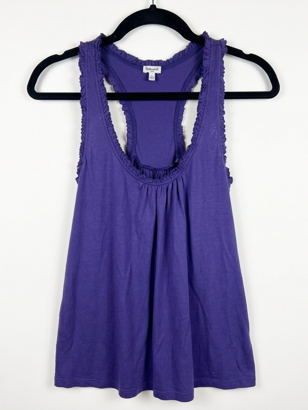 Set of 2 Splendid Scoop Neck Tank Tops in White and Purple Women’s Large - Picture 2 of 16